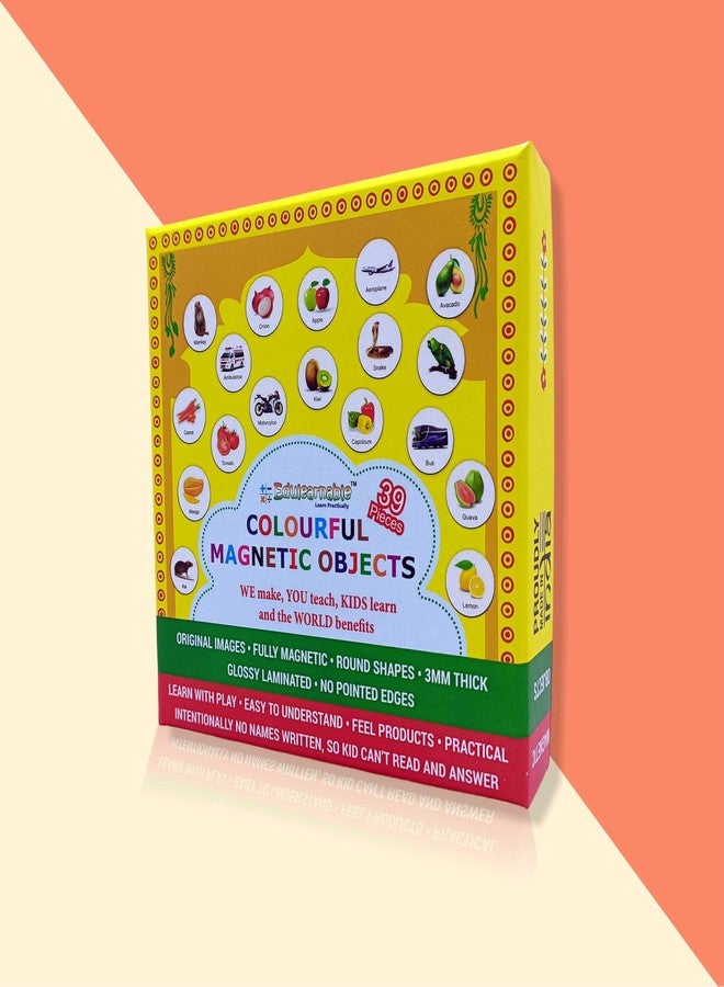 Edulearnable Educational Learning Magnetic Flash Card are Fridge Magnets Toy Games for Toddlers Children Kids Aged 3-8 Making Them Perfect Birthday Return Gifts Montessori Set 39 Pieces of Animals. - Image 5
